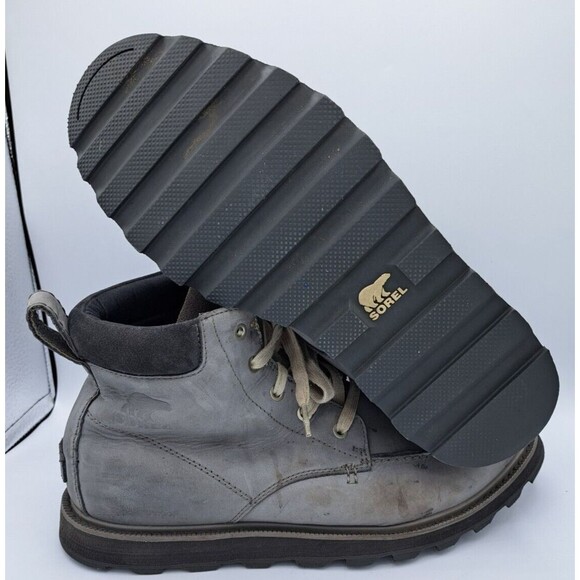 Sorel Boots Men's Size 11 Gray Madson Moc Toe Quarry Waterproof Leather Casual - Picture 11 of 16
